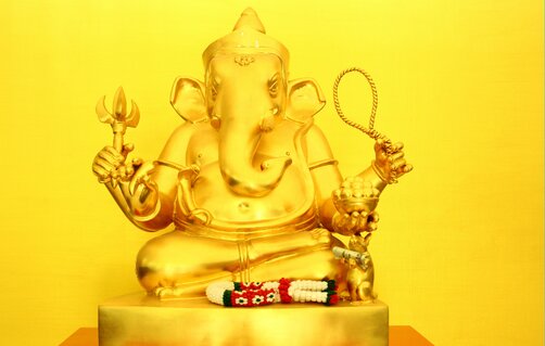 Golden Ganesha for Wealth